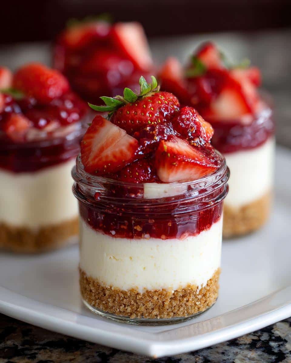 Mini Valentine’s Day Cheesecake Jars - detail 2