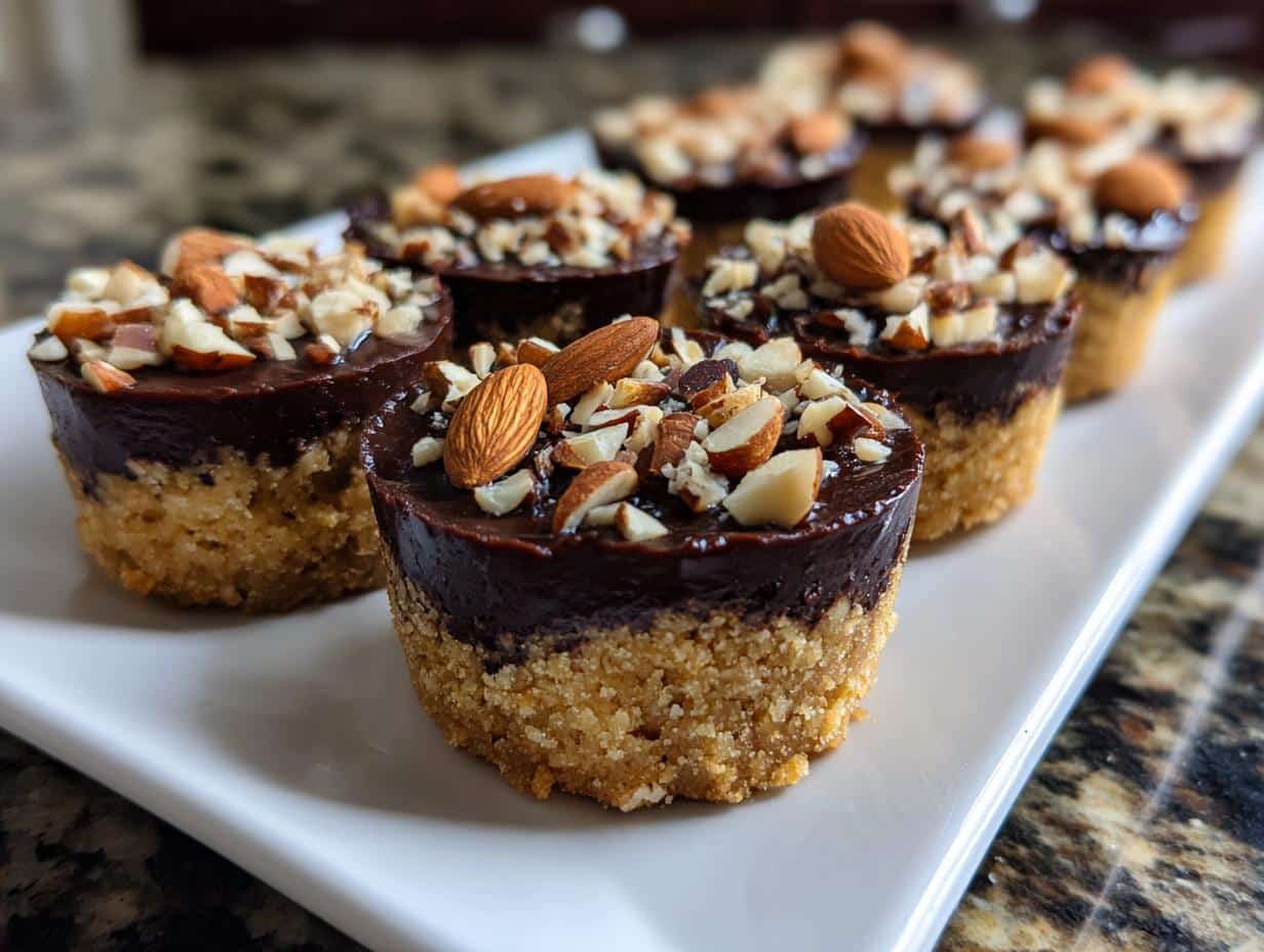 Mini almond chocolate dessert cups