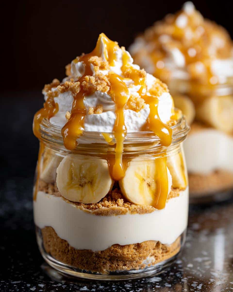Mini banana caramel dessert jars - detail 1