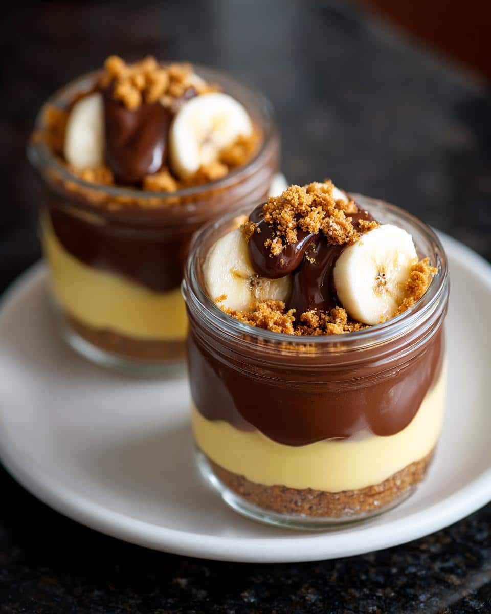 Mini banana chocolate dessert jars - detail 2