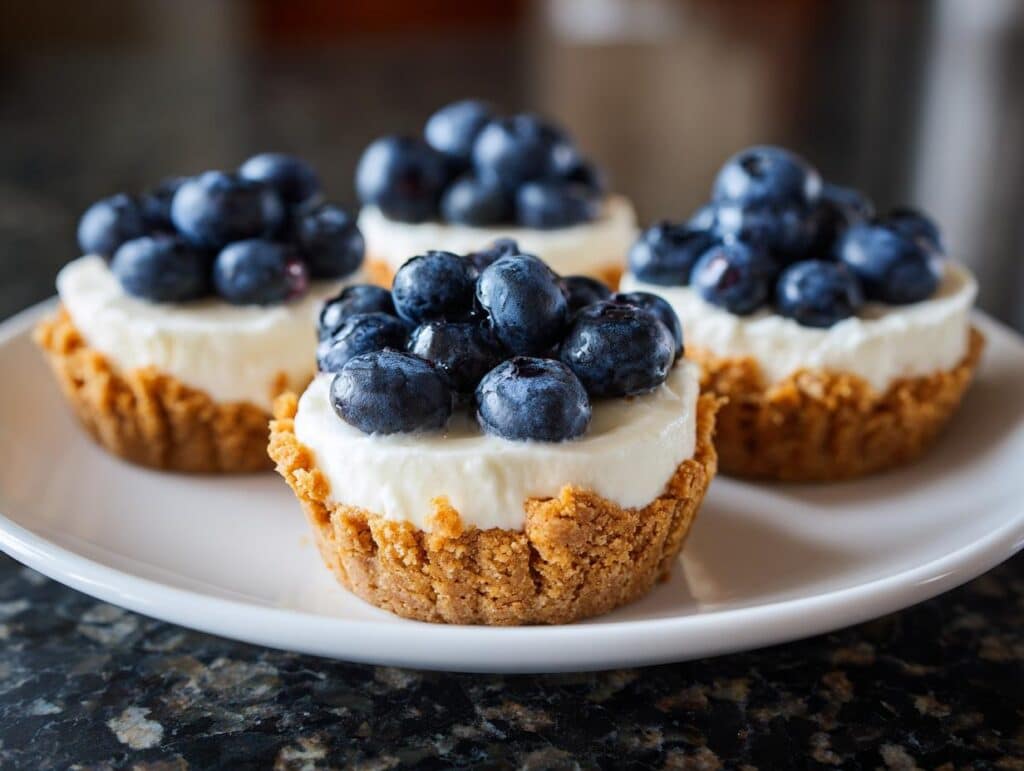 Mini blueberry cream cheese cups