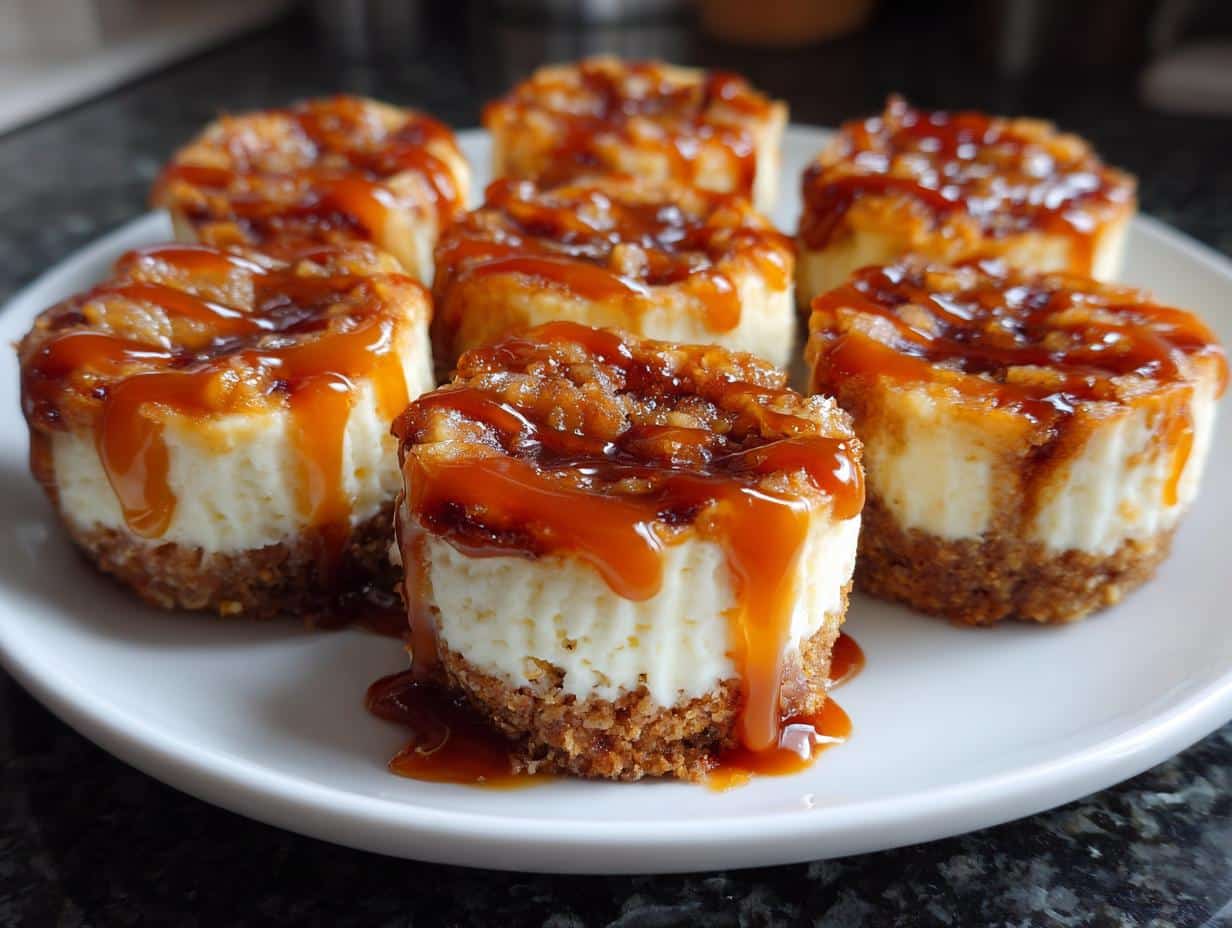 Mini caramel apple cheesecake bites