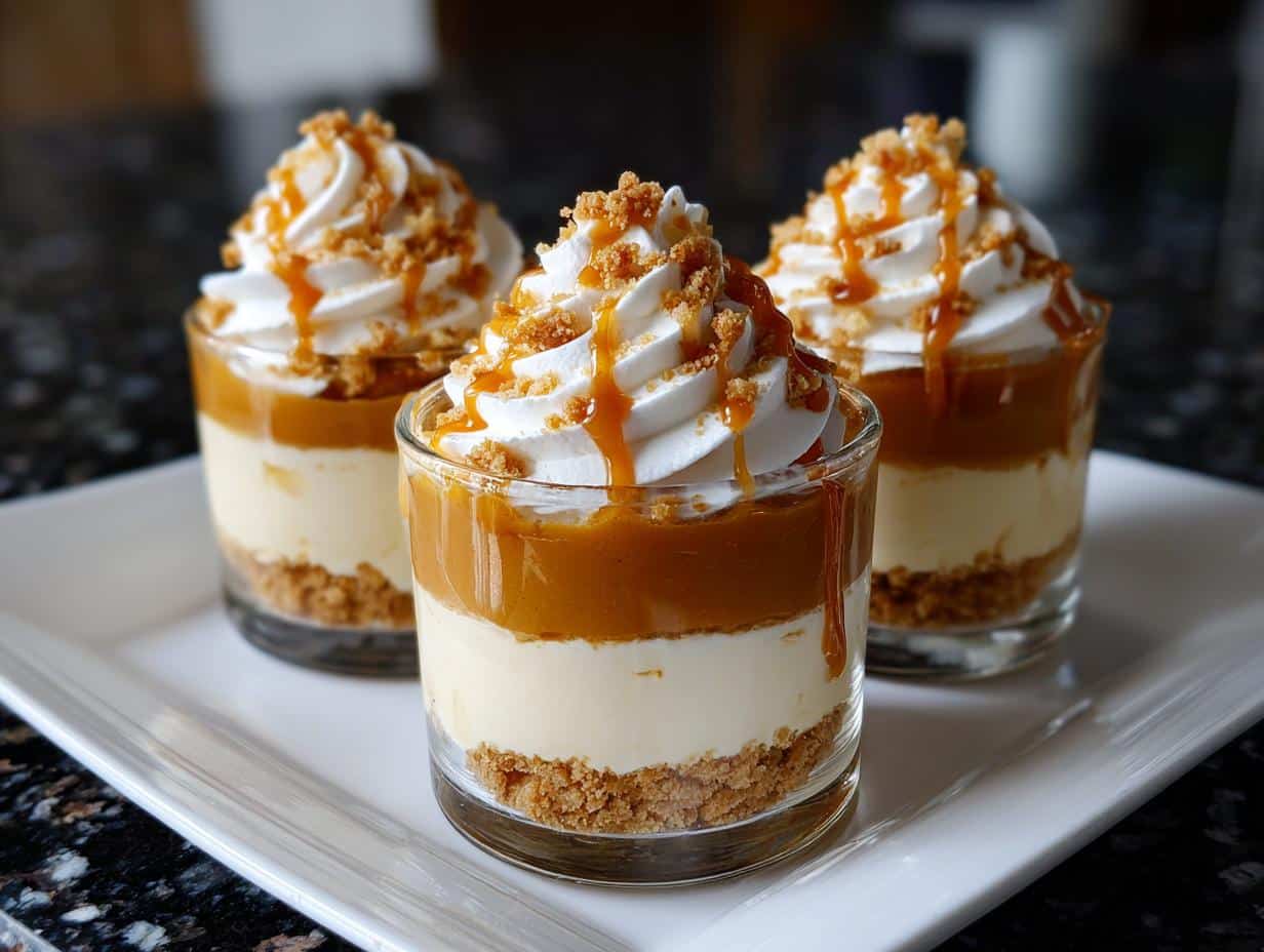 Mini caramel biscuit dessert cups