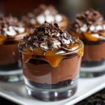 Mini chocolate caramel mousse cups