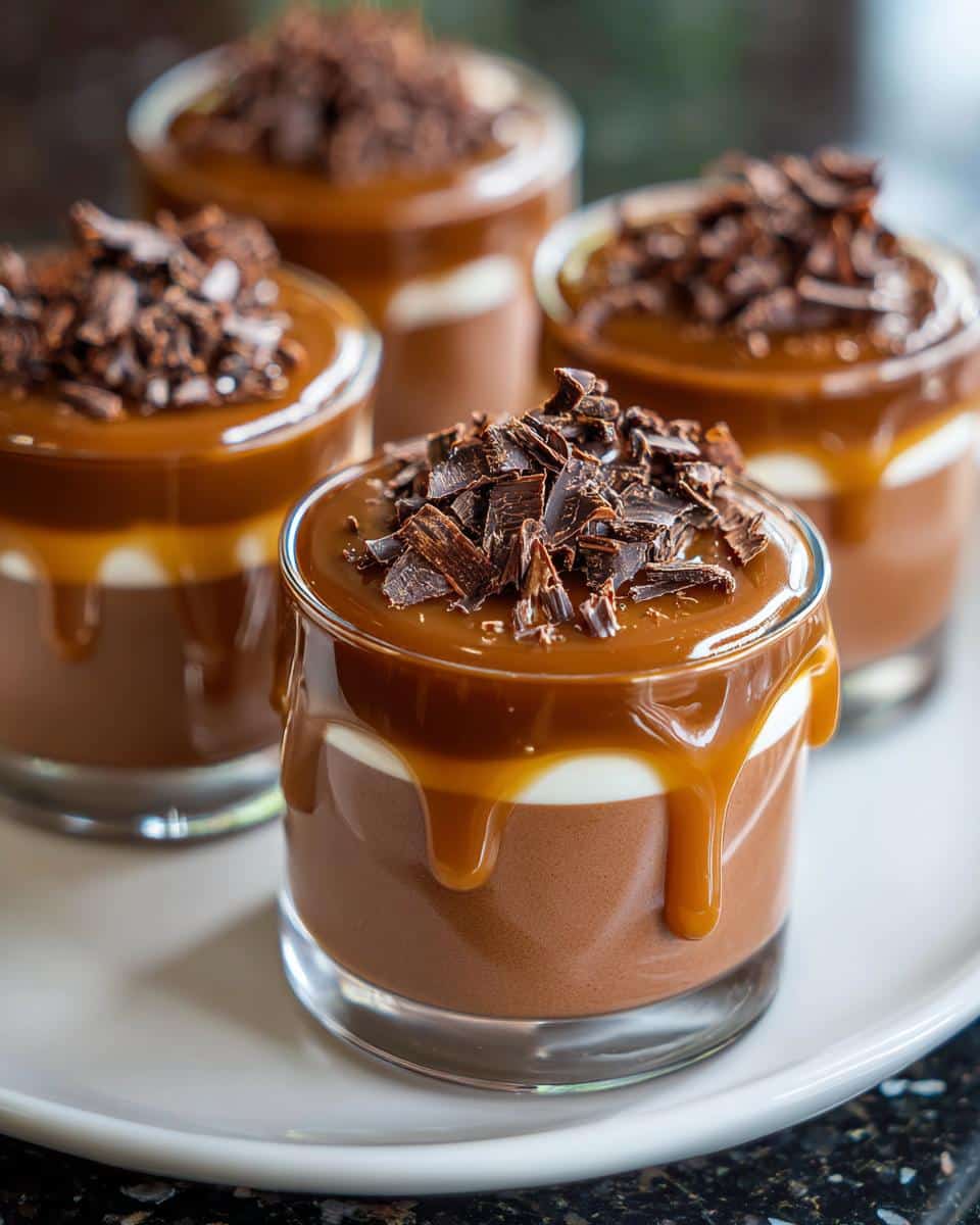 Mini chocolate caramel mousse cups - detail 3