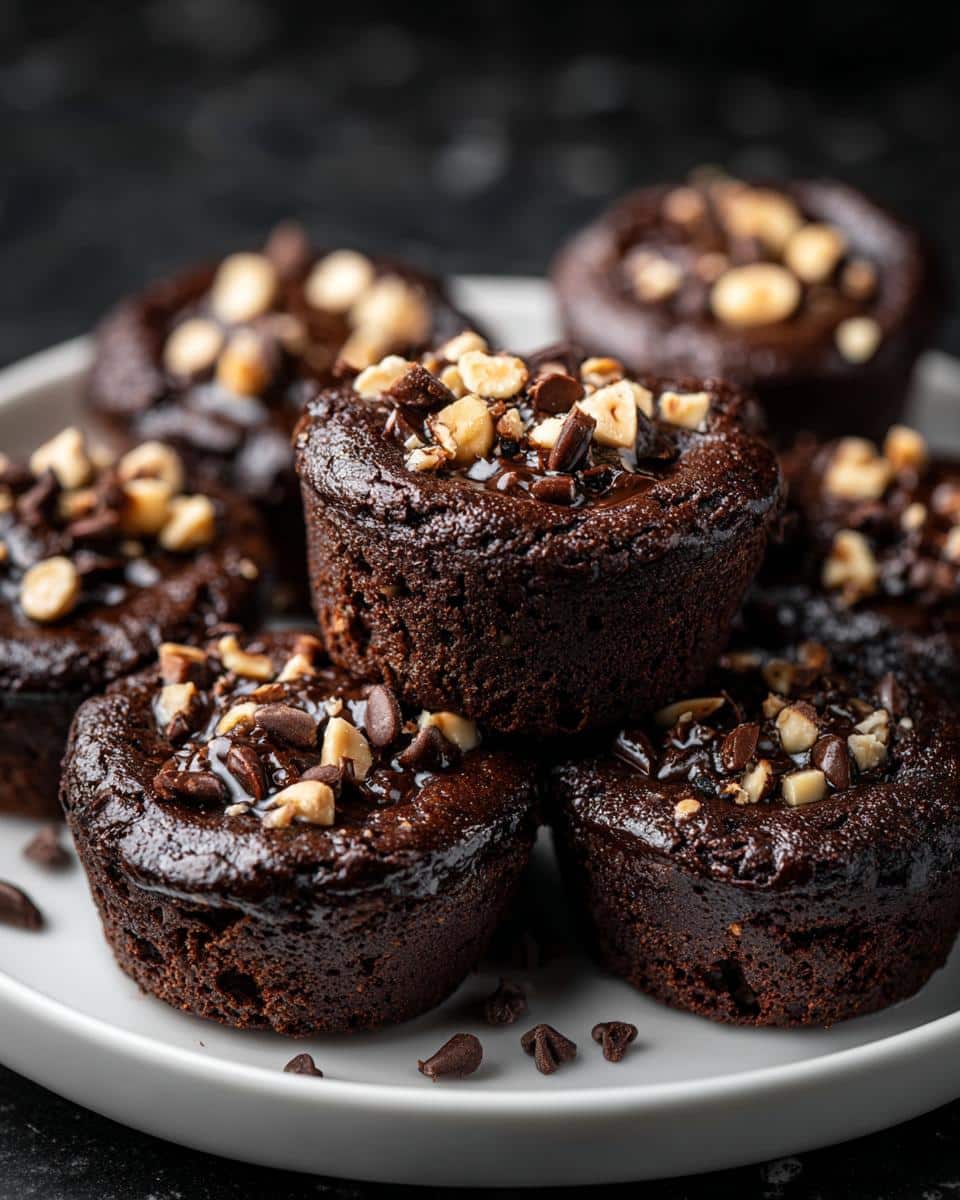 Mini chocolate hazelnut brownie bites - detail 2