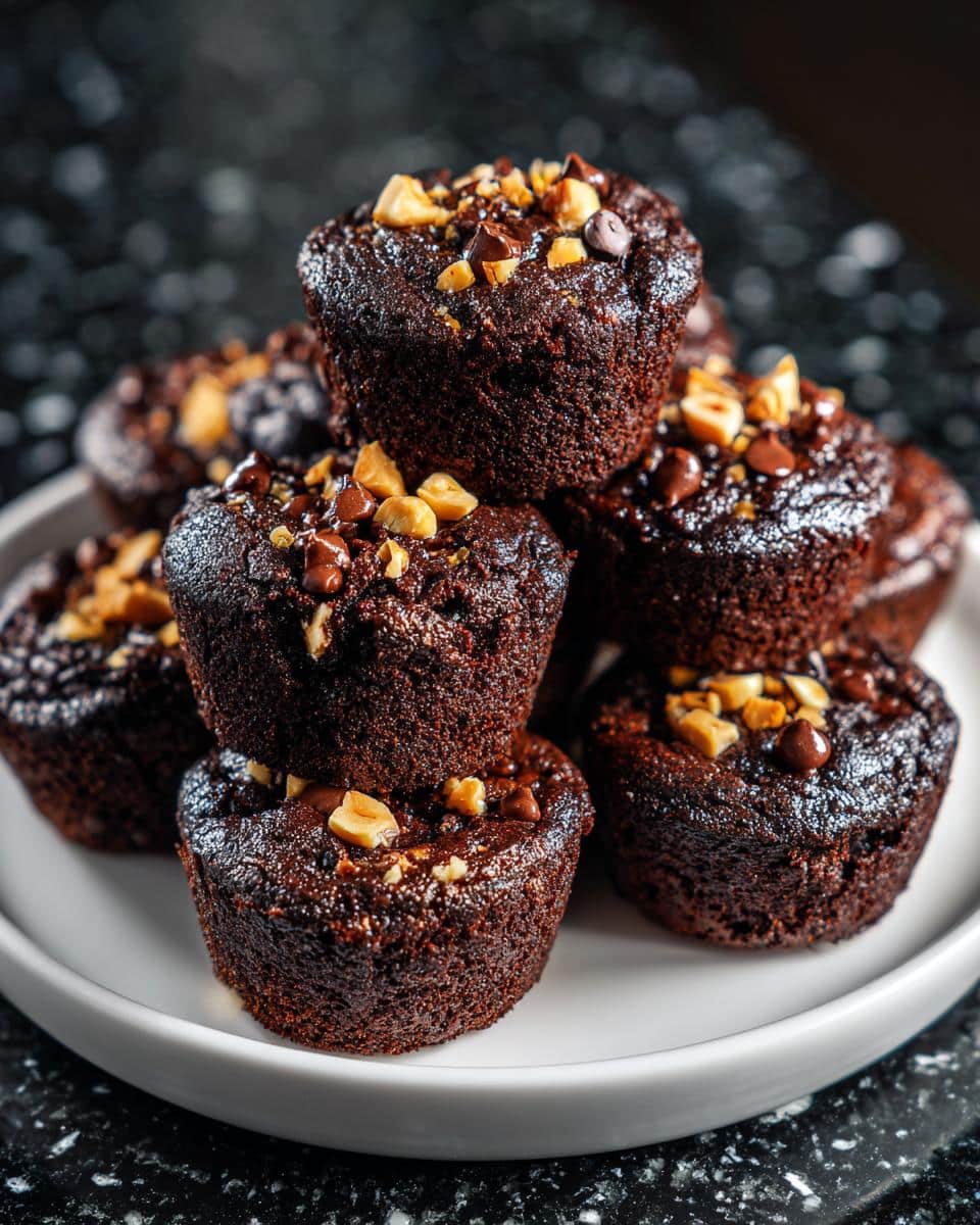 Mini chocolate hazelnut brownie bites - detail 3