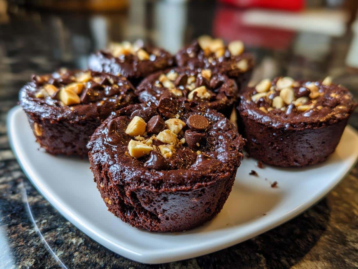 Mini chocolate hazelnut brownie bites