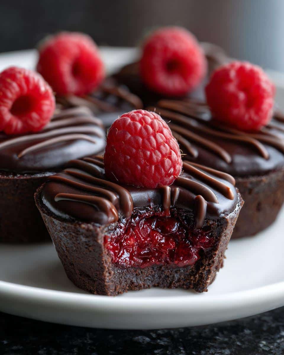 Mini chocolate raspberry cups - detail 1