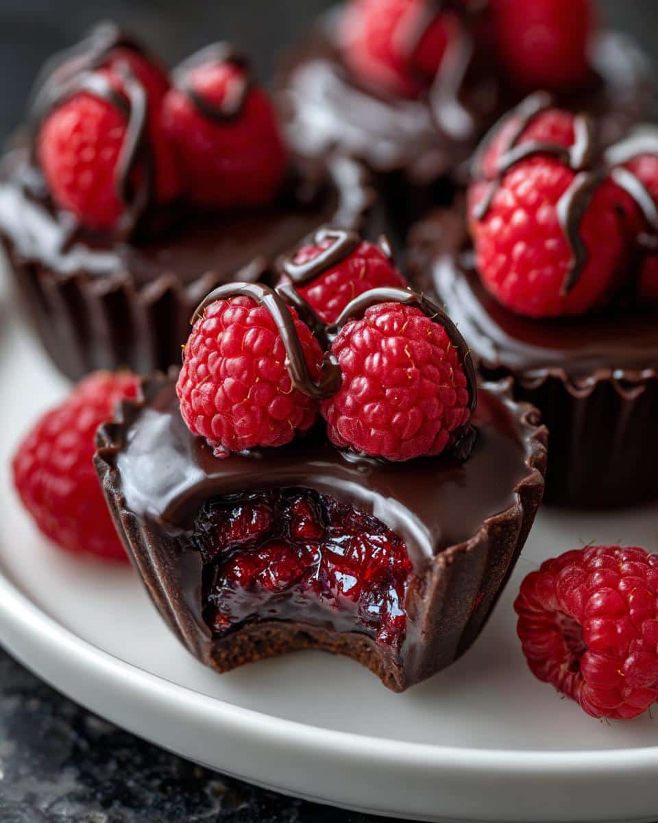 Mini chocolate raspberry cups - detail 3