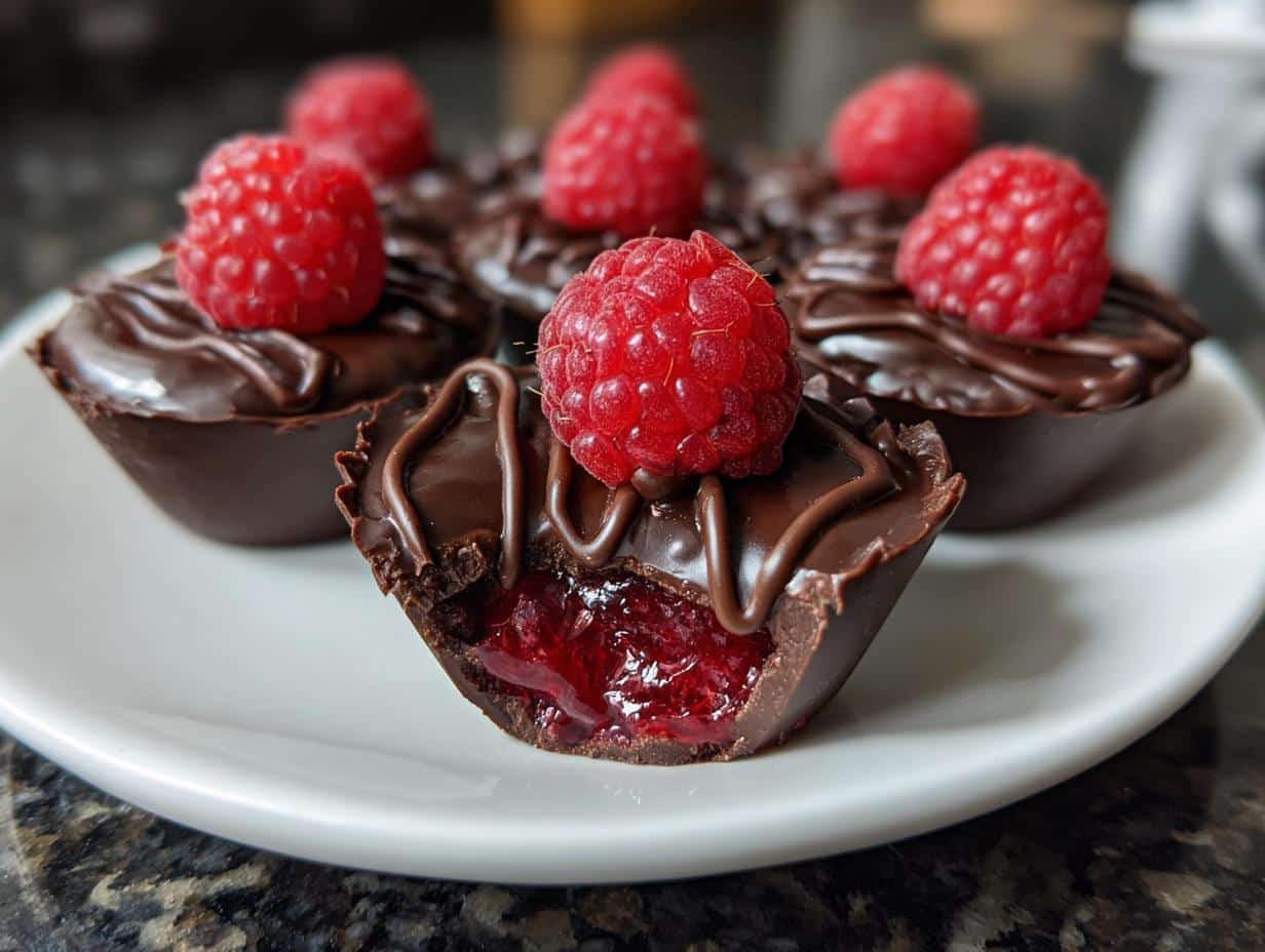 Mini chocolate raspberry cups