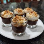 Mini coconut chocolate dessert shots