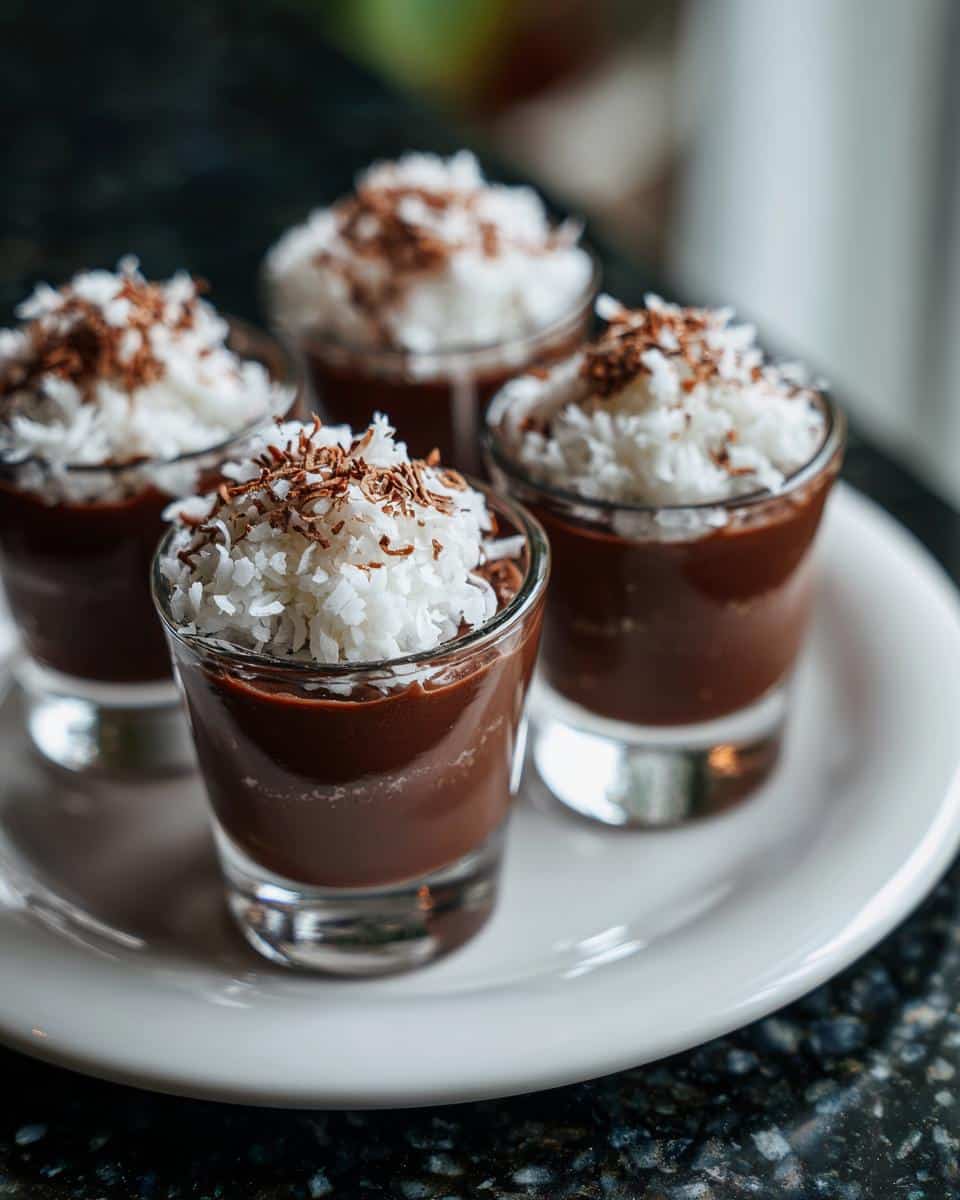 Mini coconut chocolate dessert shots - detail 2