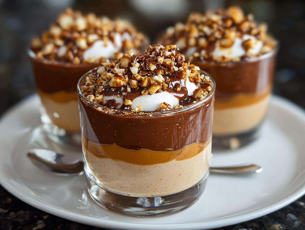 Mini hazelnut cream dessert shots