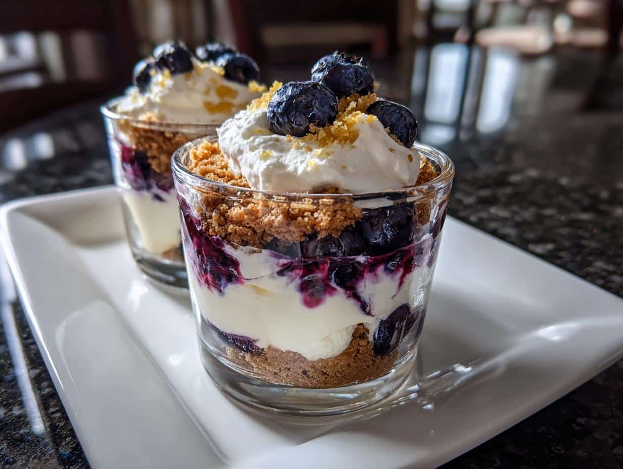 Mini lemon blueberry dessert cups