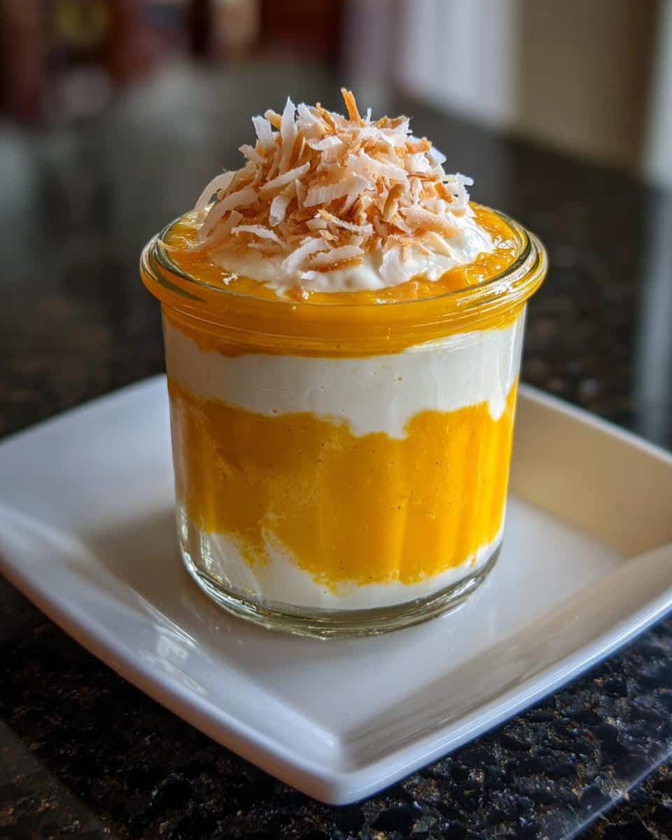 Mini mango coconut dessert jars - detail 1