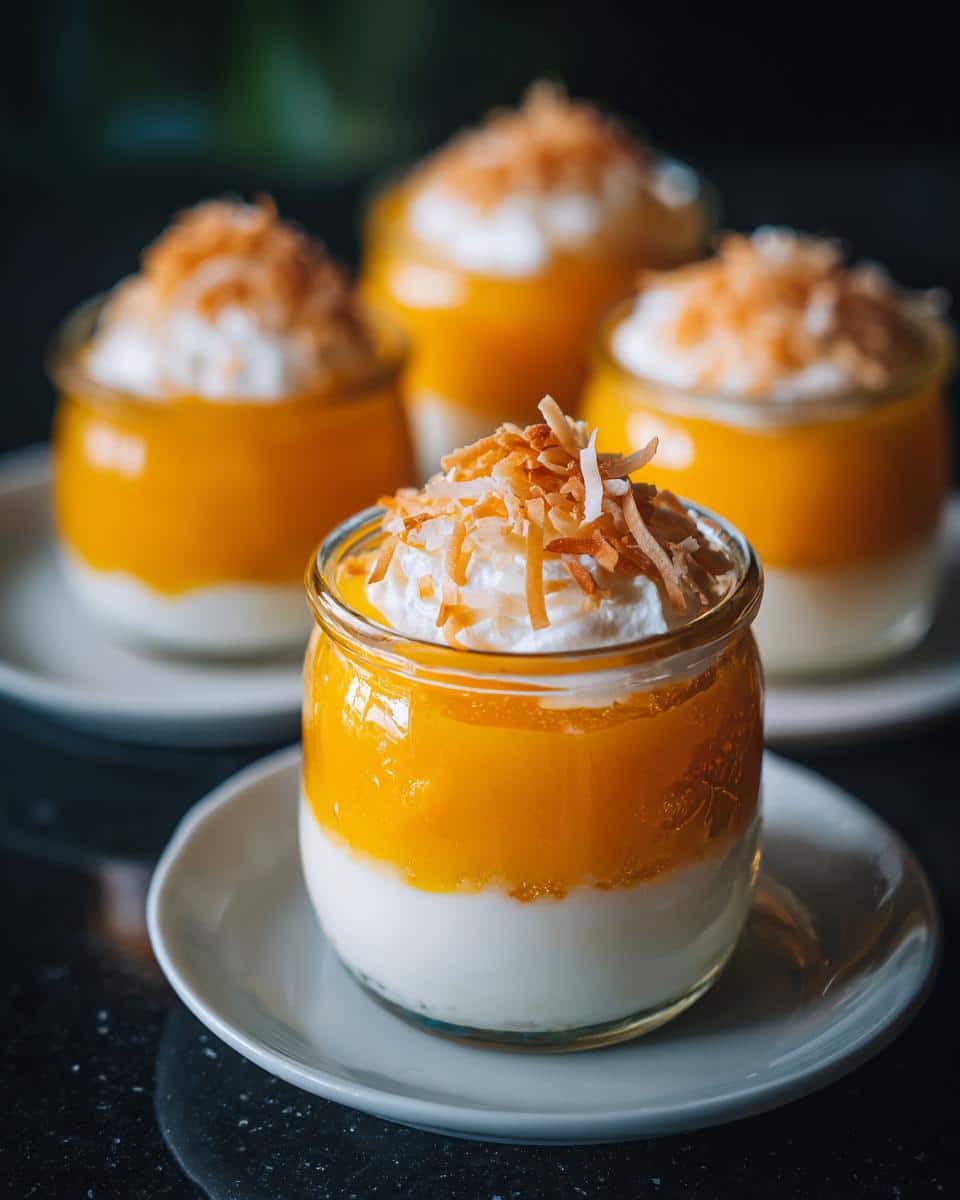 Mini mango coconut dessert jars - detail 2