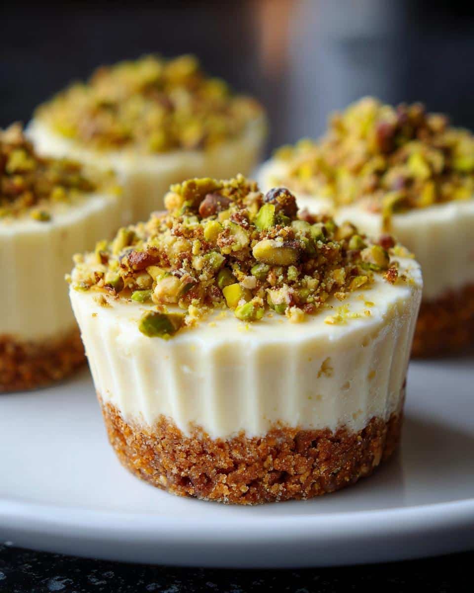 Mini pistachio cheesecake cups - detail 1