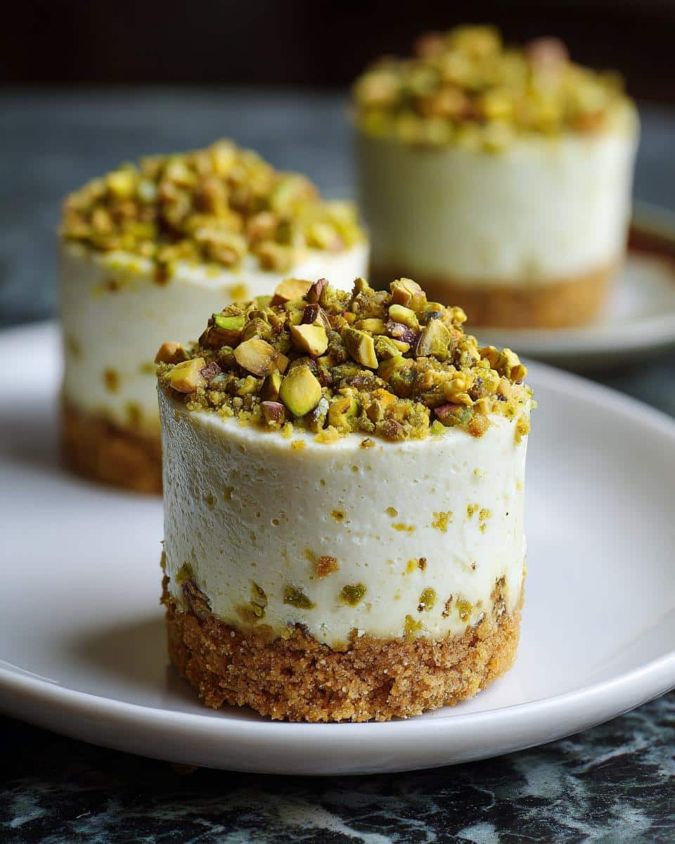 Mini pistachio cheesecake cups - detail 2
