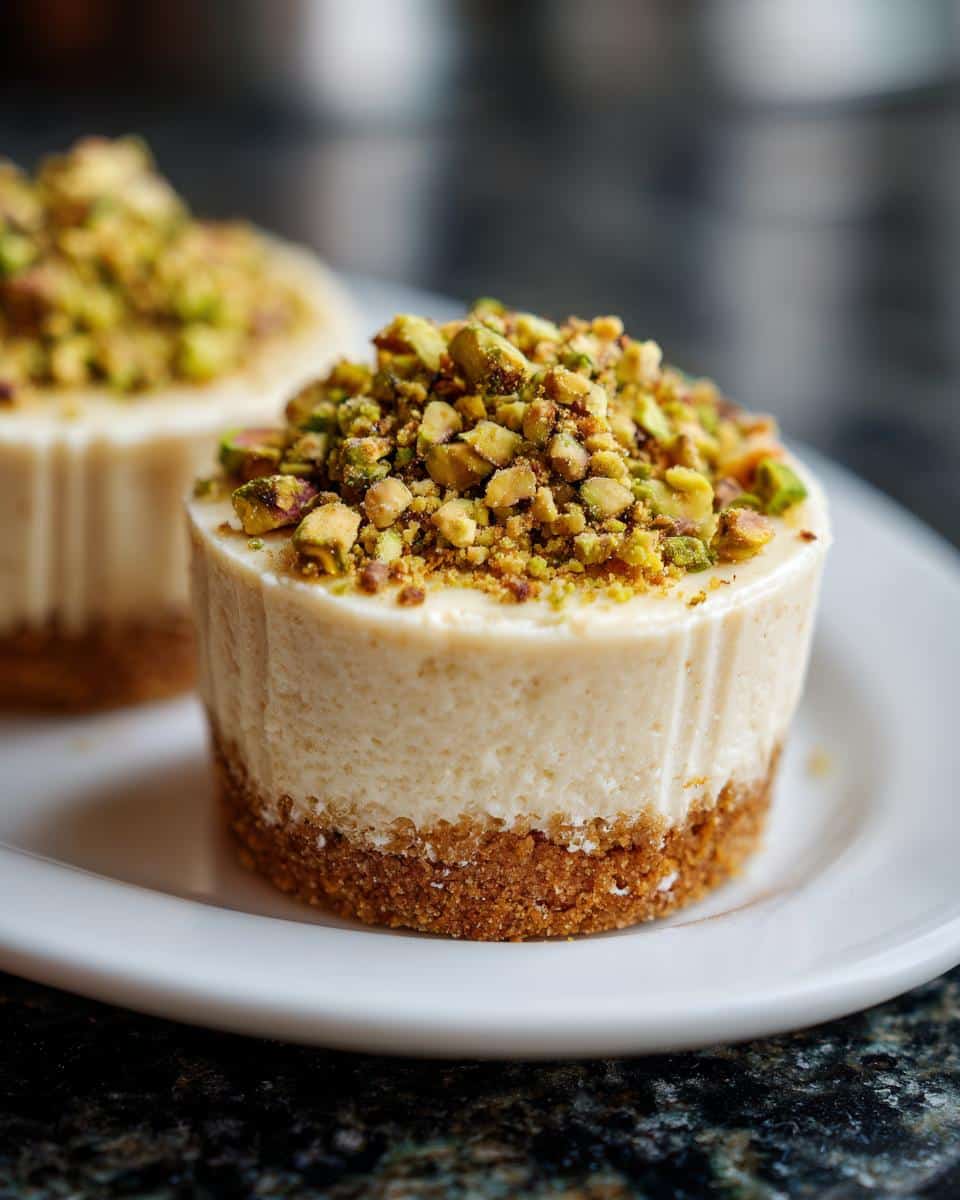 Mini pistachio cheesecake cups - detail 3
