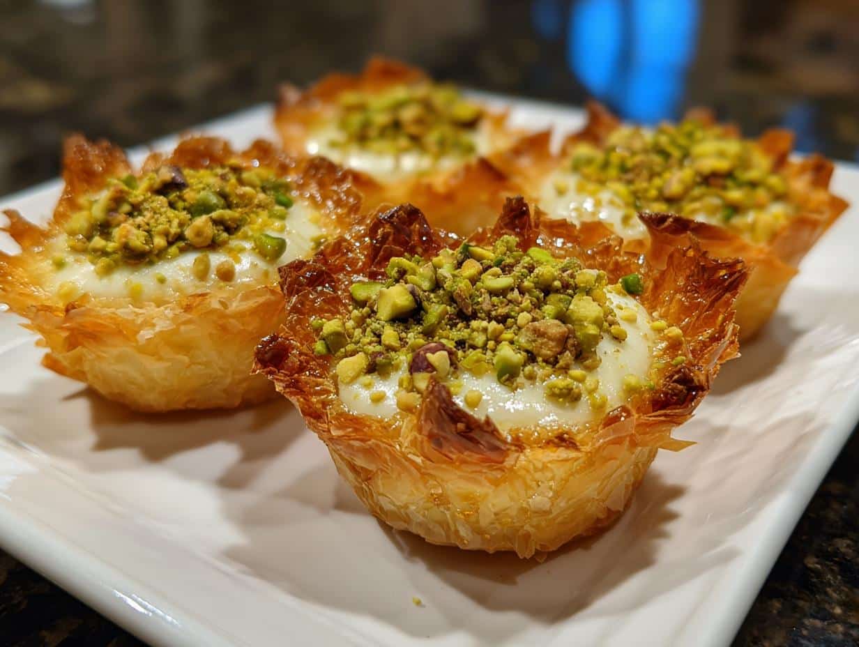 Mini pistachio cream cups