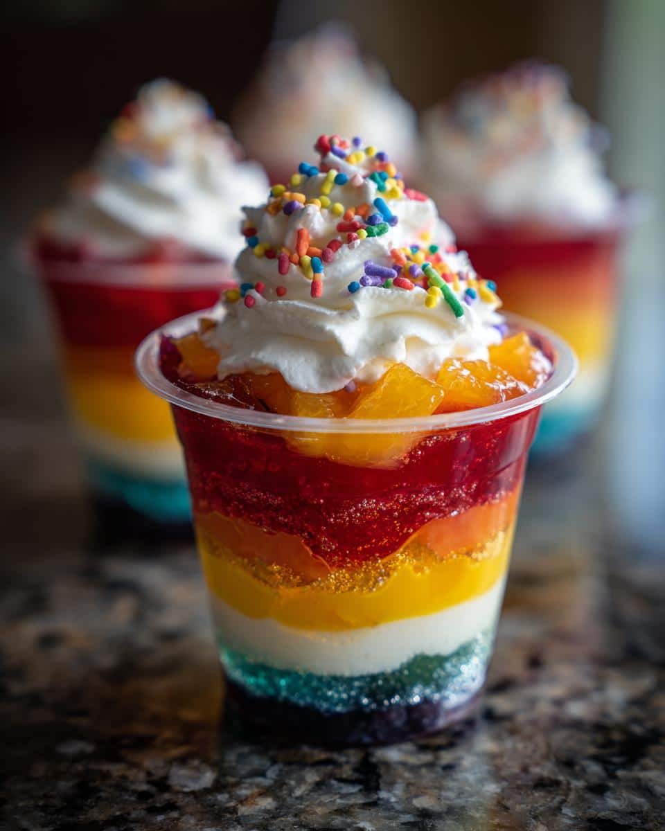 Mini rainbow dessert cups - detail 1