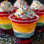 Mini rainbow dessert cups