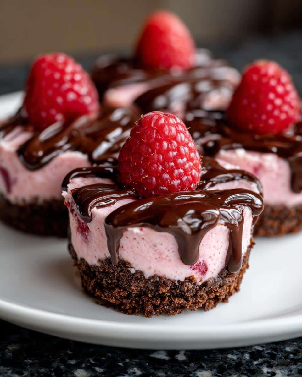 Mini raspberry chocolate cheesecake cups - detail 3