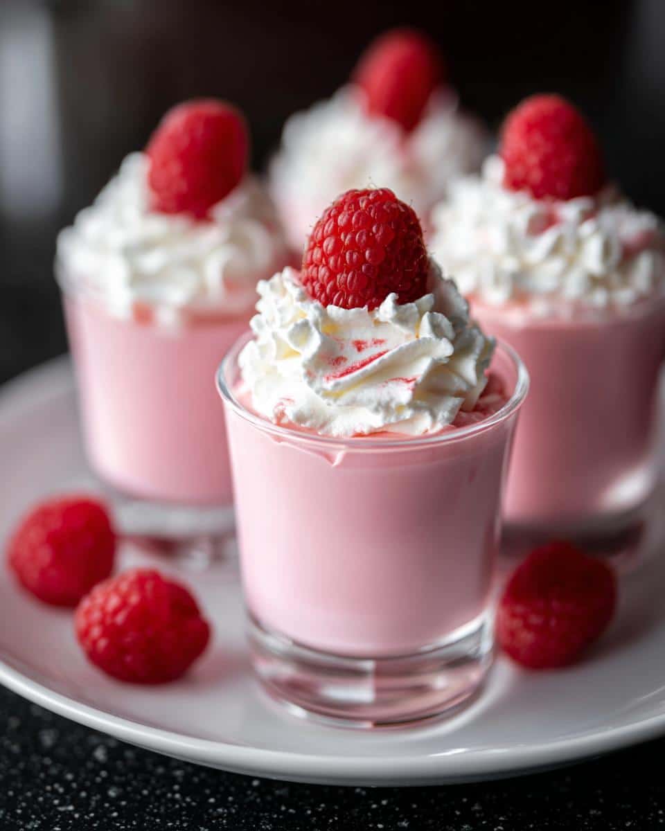 Mini raspberry mousse shots - detail 1