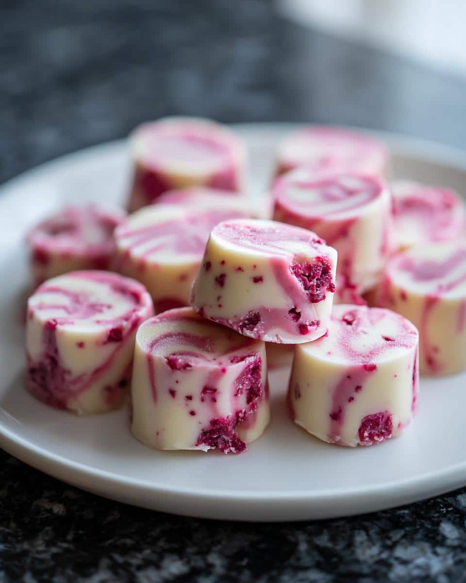 Mini raspberry white chocolate bites - detail 1