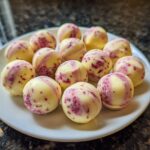 Mini raspberry white chocolate bites