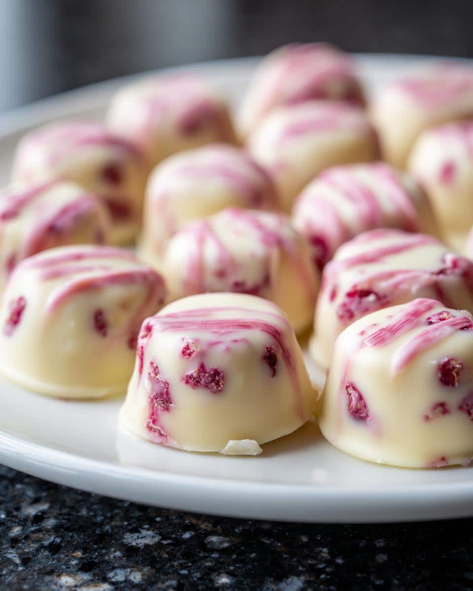 Mini raspberry white chocolate bites - detail 3