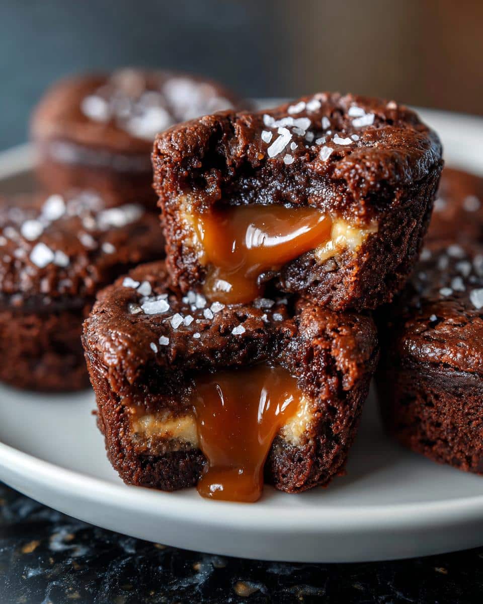 Mini salted caramel brownie bites - detail 1