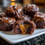Mini salted caramel brownie bites