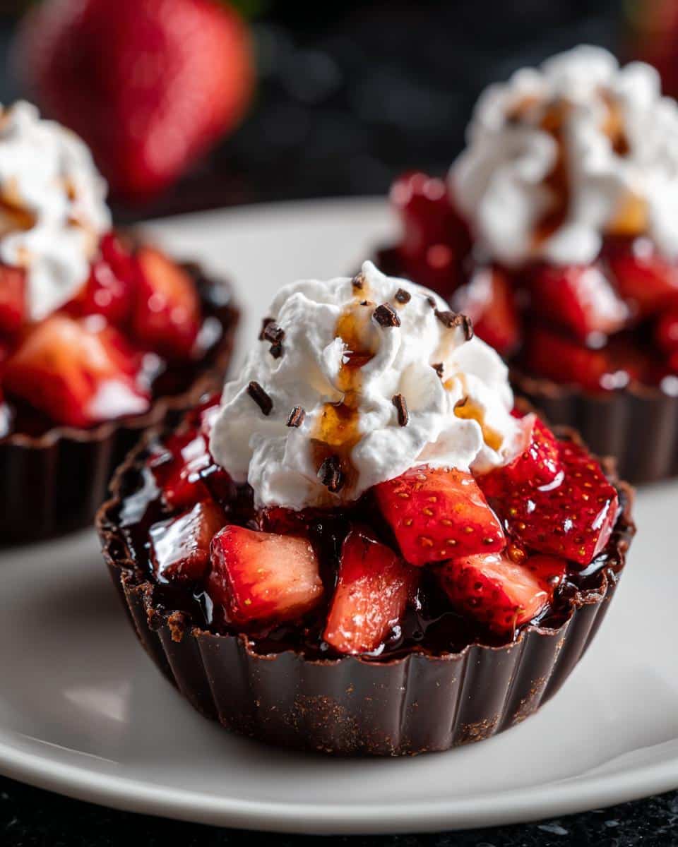 Mini strawberry chocolate cups - detail 3