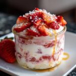 Mini strawberry coconut dessert jars