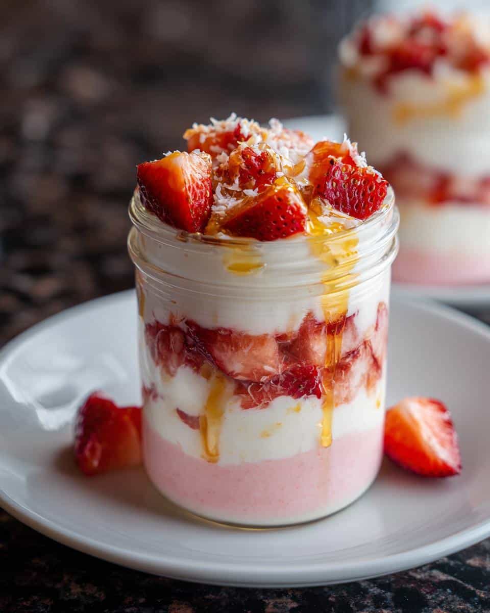 Mini strawberry coconut dessert jars - detail 2