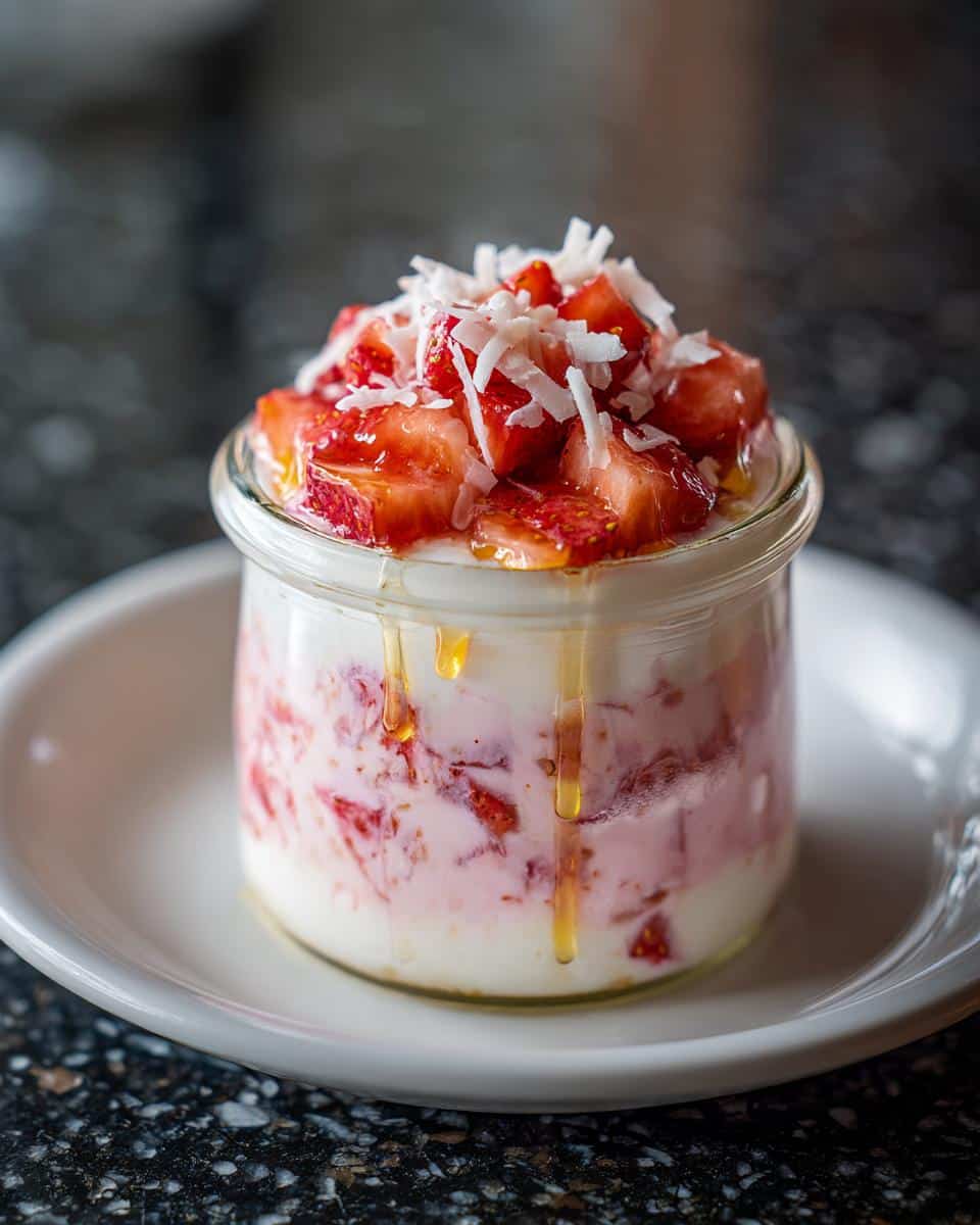 Mini strawberry coconut dessert jars - detail 3