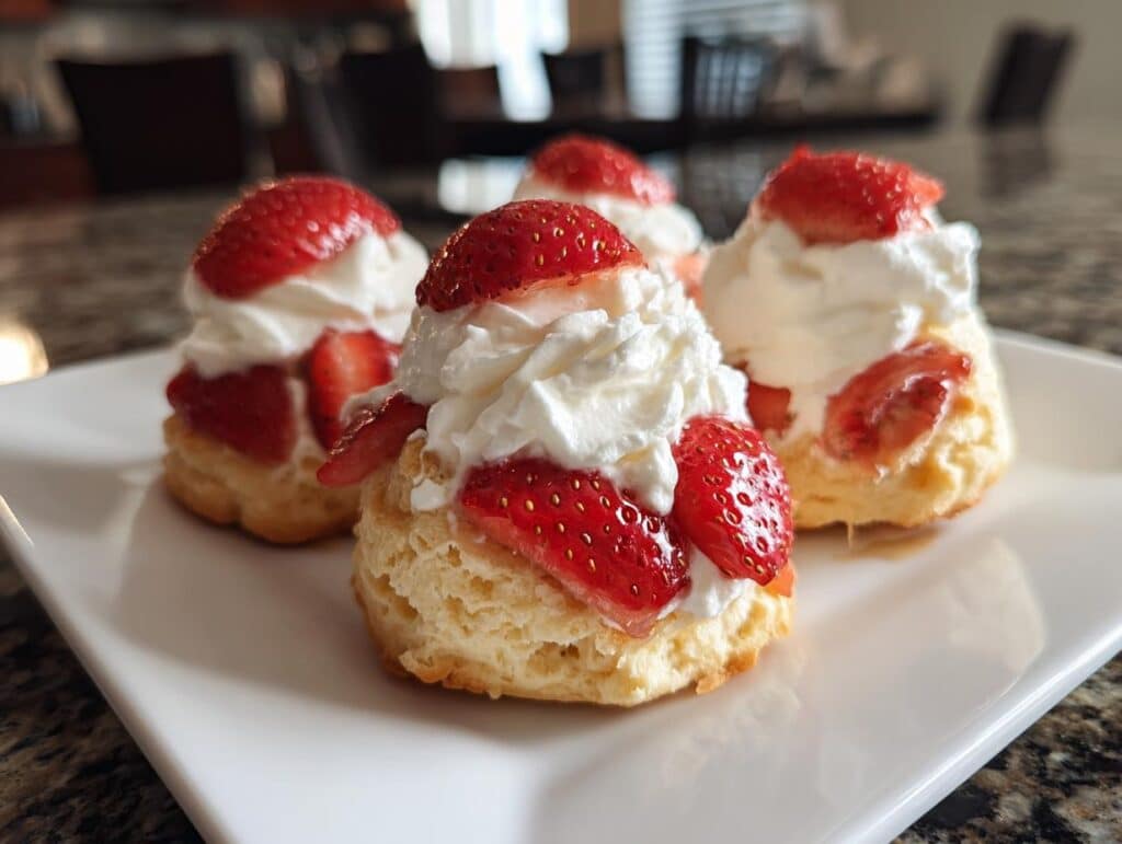 Mini strawberry shortcake bites