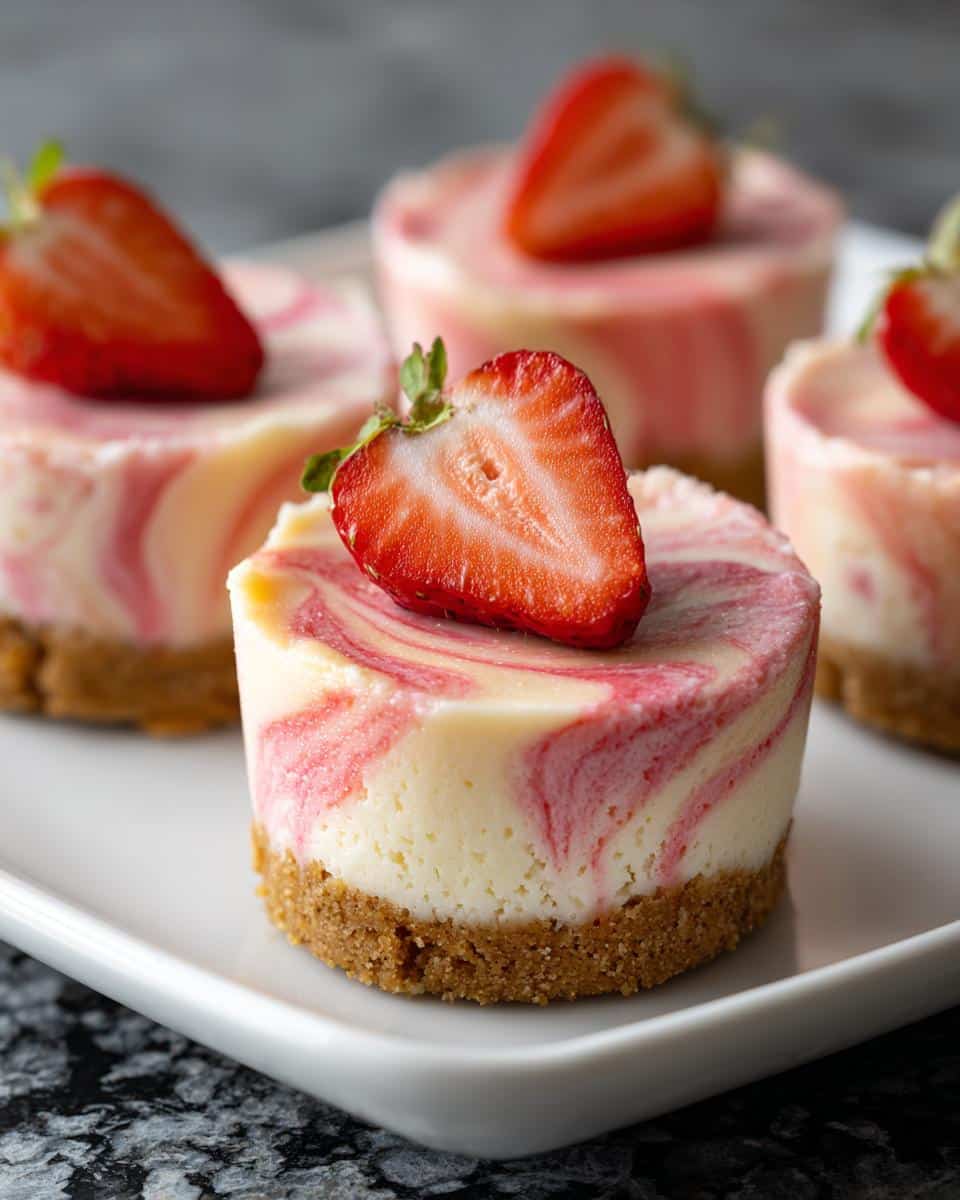 Mini strawberry vanilla cheesecake bites - detail 1