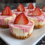 Mini strawberry vanilla cheesecake bites