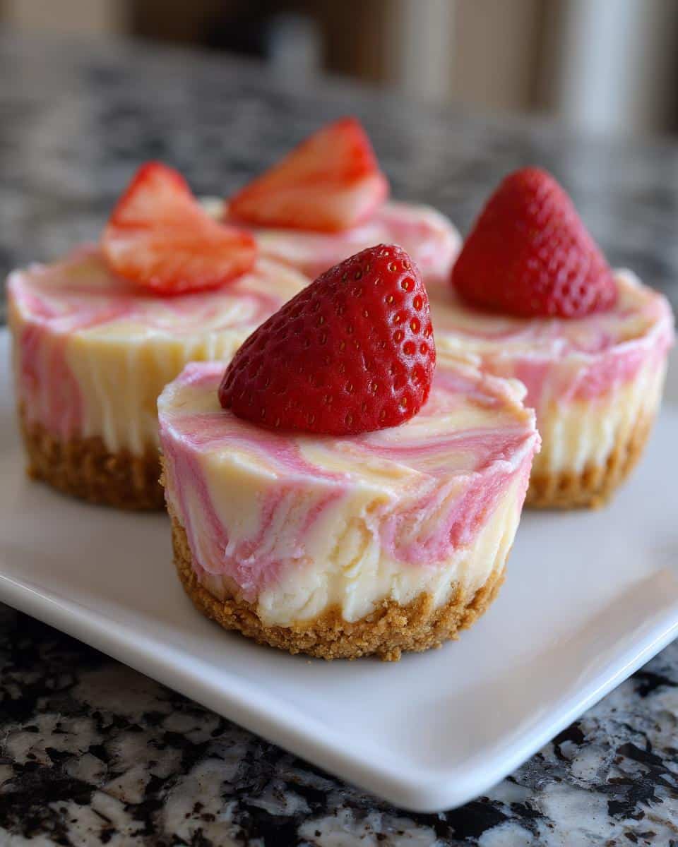 Mini strawberry vanilla cheesecake bites - detail 3
