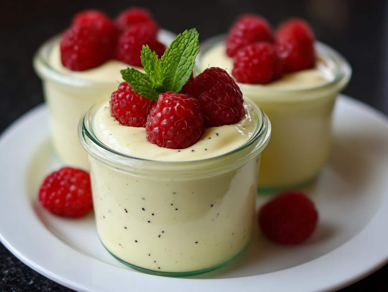 Mini vanilla bean mousse jars
