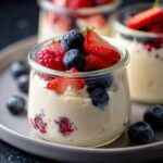 Mini vanilla berry mousse jars