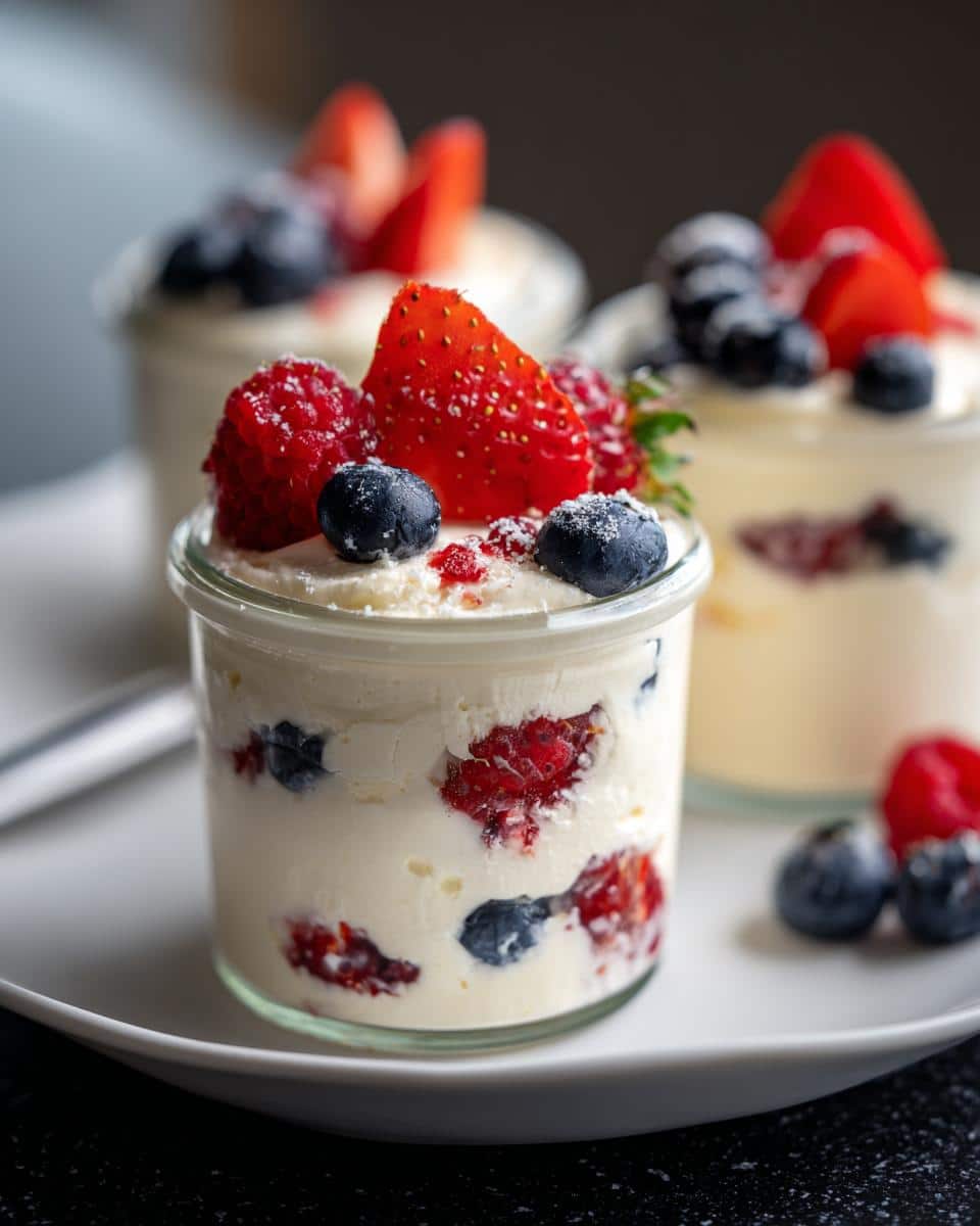 Mini vanilla berry mousse jars - detail 2