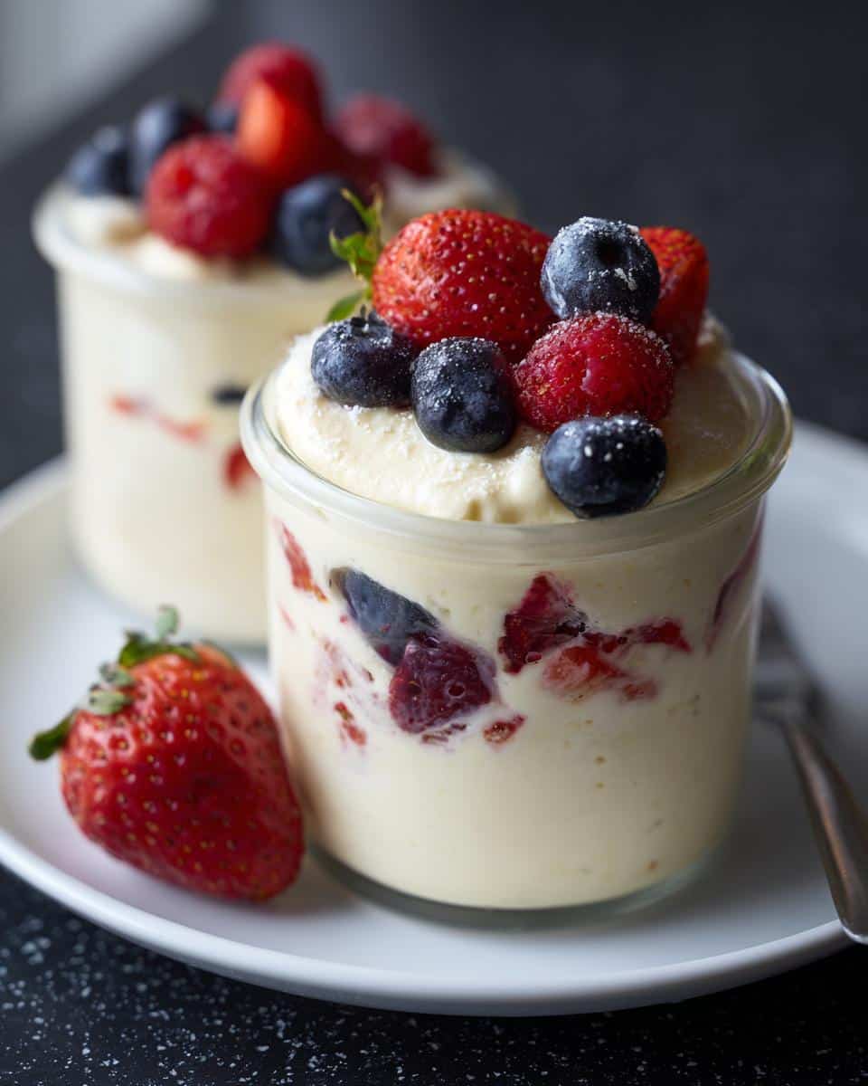 Mini vanilla berry mousse jars - detail 3