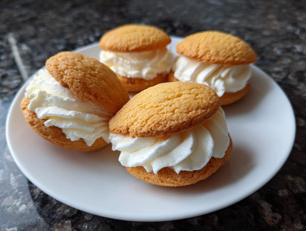 Mini vanilla biscuit cream bites