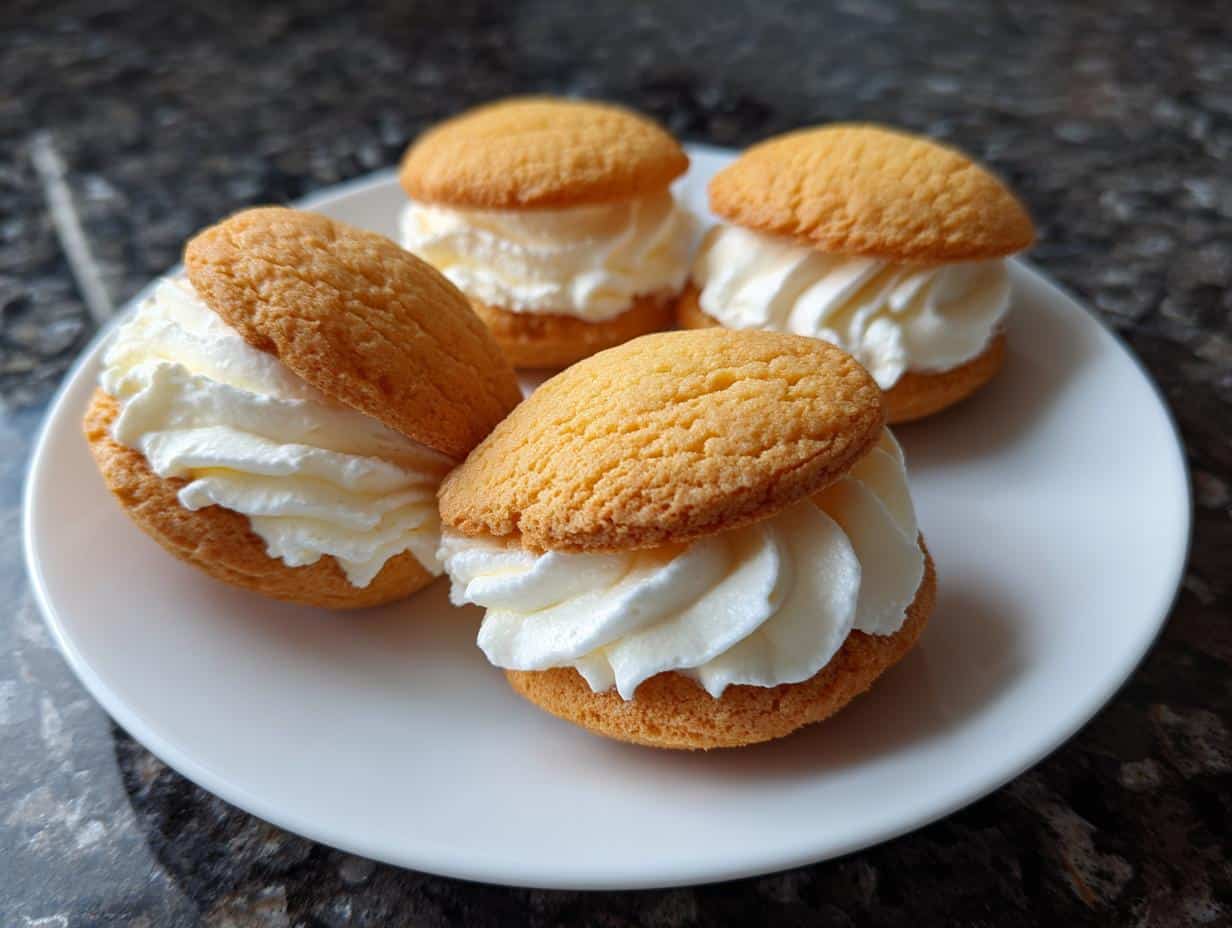 Mini vanilla biscuit cream bites