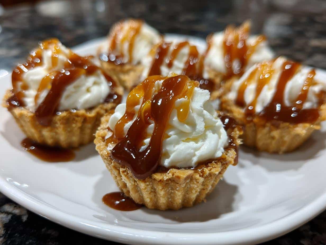 Mini vanilla caramel cream cups
