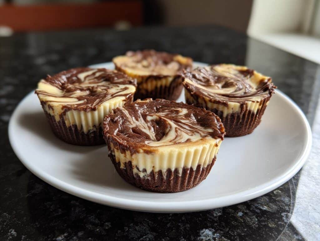 Mini vanilla chocolate swirl cups